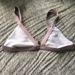 White/Taupe Bikini Top